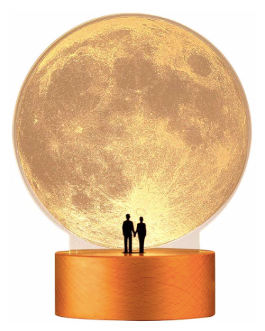 Lampara De Pareja Viendo La Luna Lampara Luna