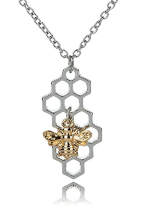 Collar con colgante de panal de abeja