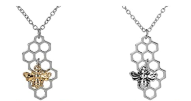 Collar con colgante de panal de abeja