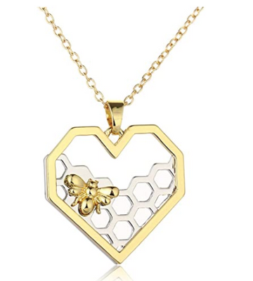 Collar Corazon Panal De Abeja