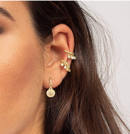 Hoops Arracadas Concha de Mar