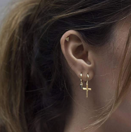 Hoops Arracadas Cruz