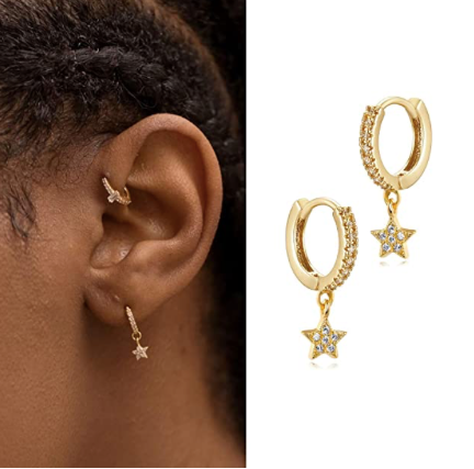 Hoops Arracadas Estrella Zirconia