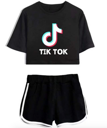 TIK Tok - Conjunto de 2 piezas de manga corta para mujer y niña