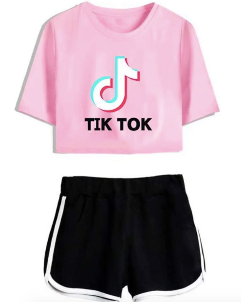 TIK Tok - Conjunto de 2 piezas de manga corta para mujer y niña