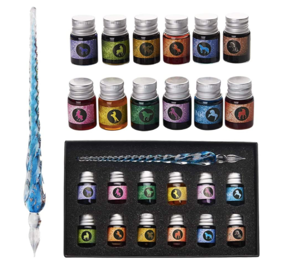 Set De Pluma De Cristal Paquete 12 Tintas