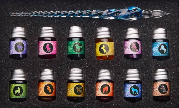 Set De Pluma De Cristal Paquete 12 Tintas