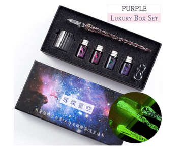 Set De Pluma De Cristal Brilla En Obscuridad