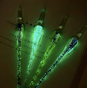 Set De Pluma De Cristal Brilla En Obscuridad