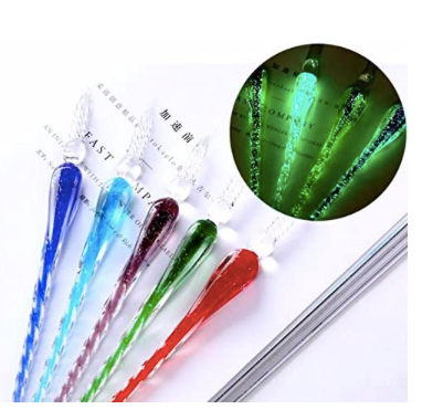 Set De Pluma De Cristal Brilla En Obscuridad
