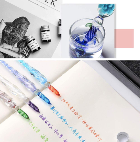 Set De Pluma De Cristal Brilla En Obscuridad