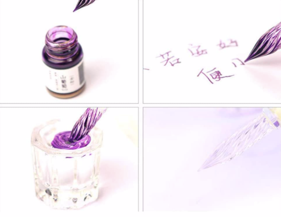 Set De Pluma De Cristal Brilla En Obscuridad