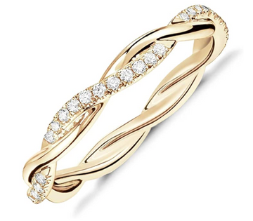 Anillo Pavoi Twister Eternidad Dorado