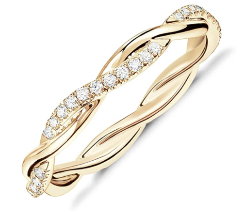 Anillo Pavoi Twister Eternidad Dorado