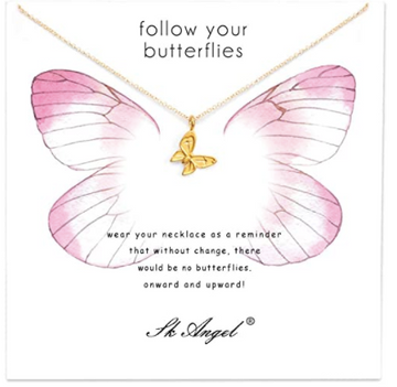 Collar Mariposa Dorada Acero