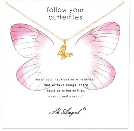 Collar Mariposa Dorada Acero