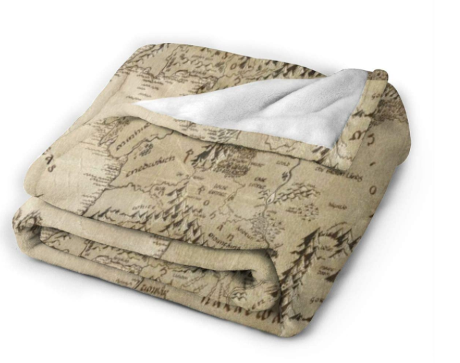 Señor De Los Anillos Cobija Mapa 50" x 40"