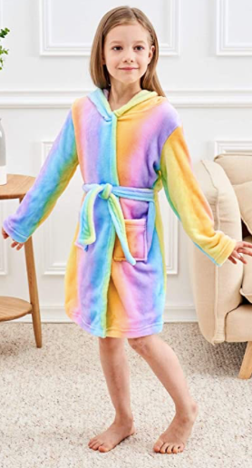 Unicornio Bata De Baño Tie Dye Para Niña