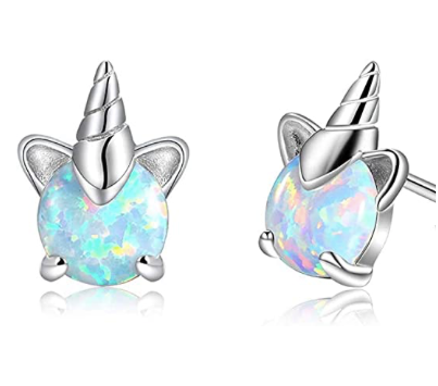Aretes Unicornio Opalo Plata.925