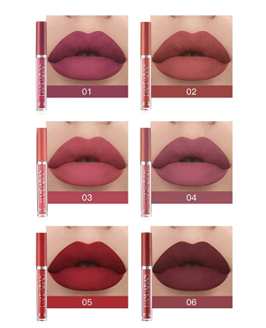 Set De Labiales 6 pcs Handaiyan Mate Larga Duracion Bestland