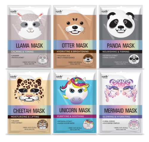 Paquete de 6 Mascarillas Faciales Animalitos