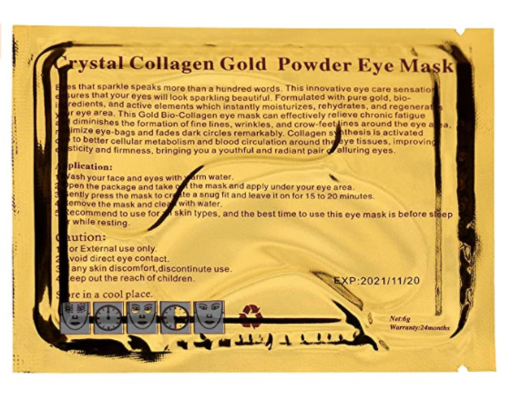 Paquete de 30 Pares Mascarillas De Ojos Eye Patch Anti Arrugas Oro