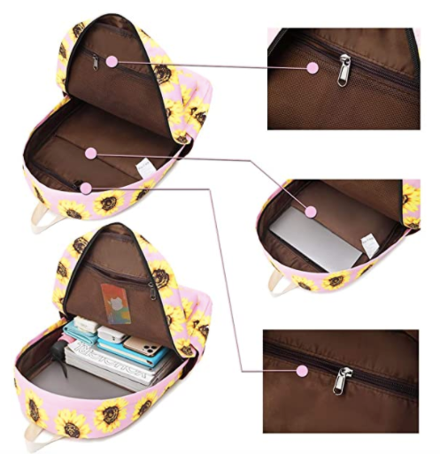 Mochila Rosa Girasoles Set