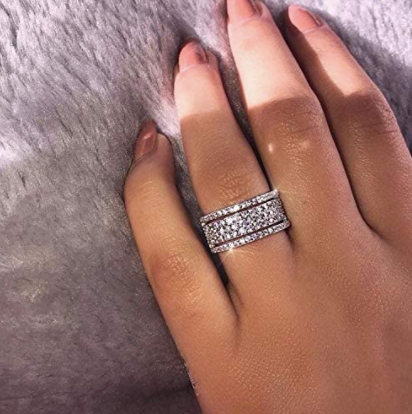 Anillo Compromiso Eternidad Plata de Ley .925