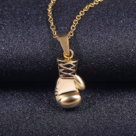 Collar Guante De Box Dorado