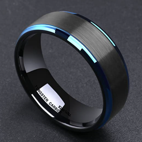 Anillo Azul Negro Tungsten