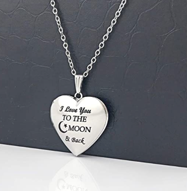 Collar Relicario Corazon To The Moon And Back