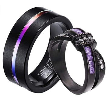 Anillos Pareja Black Purple Anillo Pareja