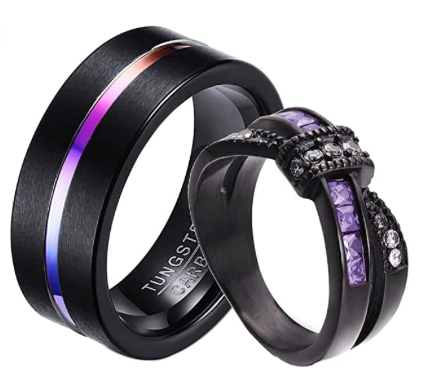 Anillos Pareja Black Purple Anillo Pareja