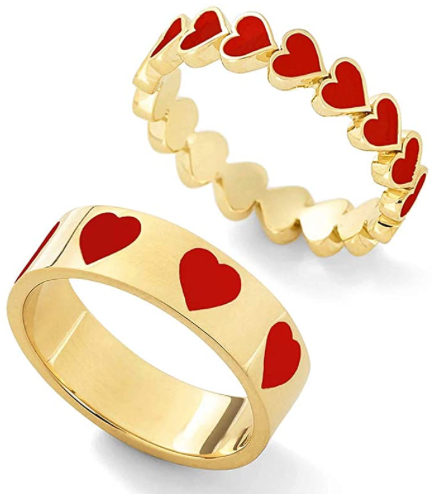 Set De Anillos Pareja Corazon