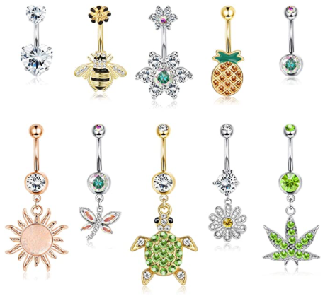 Set De Piercings Para Ombligo Yadoca