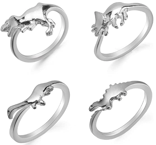 Set De Anillos Dinosaurio 4 Piezas