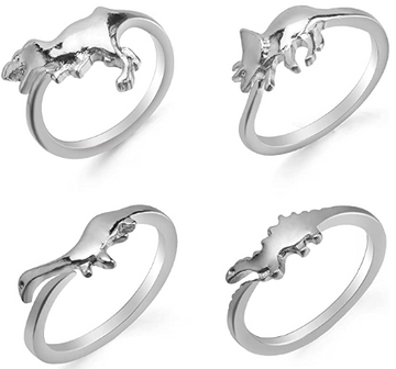 Set De Anillos Dinosaurio 4 Piezas