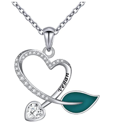 Collar Plata .925 Vegetariano Corazon Hoja