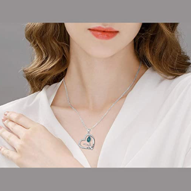 Collar Plata .925 Vegetariano Corazon Hoja