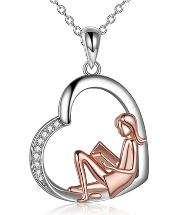 Collar Corazon Libro Amante De Los Libros Leer