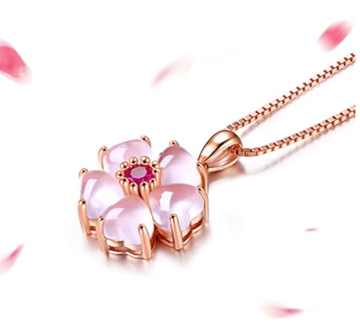 Collar Princesa Collar Mulan Flor De Cerezo Rose Gold