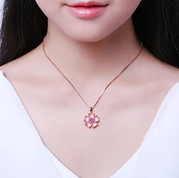 Collar Princesa Collar Mulan Flor De Cerezo Rose Gold