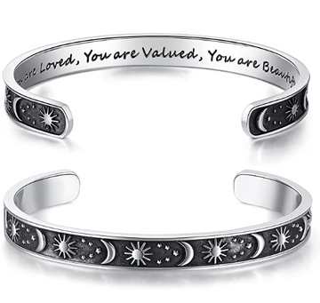 Pulsera Estrella Y Sol Brazalete Acero