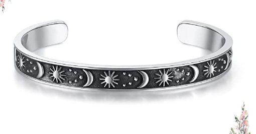 Pulsera Estrella Y Sol Brazalete Acero