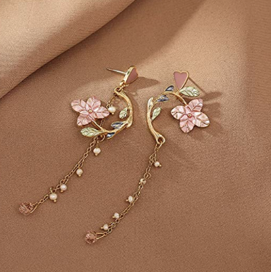Aretes Petalos Rosa Elfo