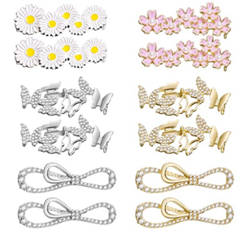 12 Clips Para Cordones Pin Agujetas Flores