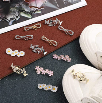 12 Clips Para Cordones Pin Agujetas Flores