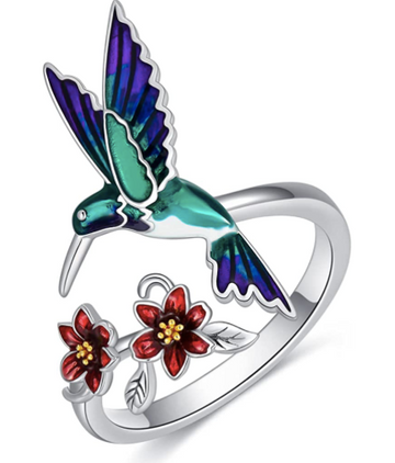 Anillo Colibri Plata .925 Colores