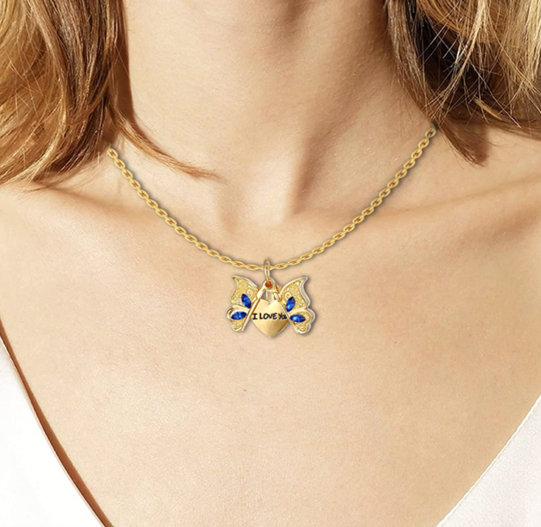 Collar Mariposa Sopresa Mensaje I Love You