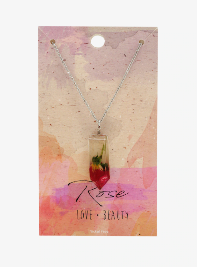 COLLAR CRISTAL DE ROSA SECA